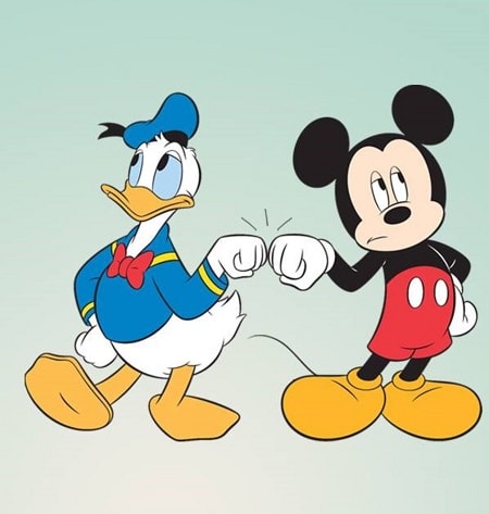 Đôi bạn thân chuột Mickey và vịt Donald