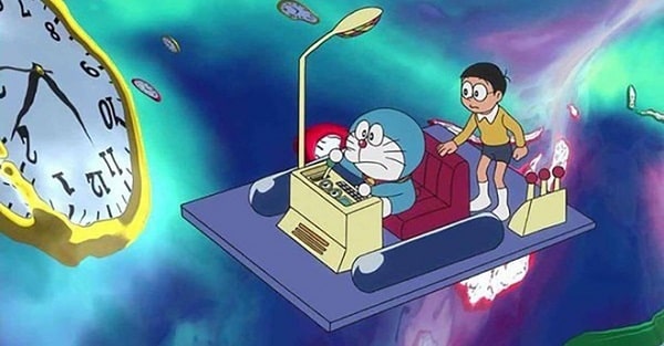 Doremon và Nobita trong cỗ máy thời gian