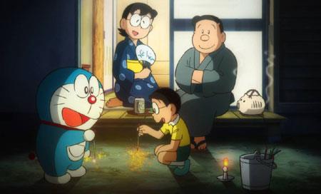 Hình ảnh đẹp Doremon và gia đình Nobita vui đùa bên nhau