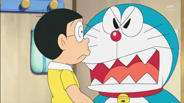 Đô rê mon cũng có nhiều lúc nổi cáu với Nobita lắm